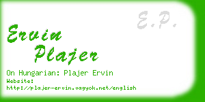 ervin plajer business card